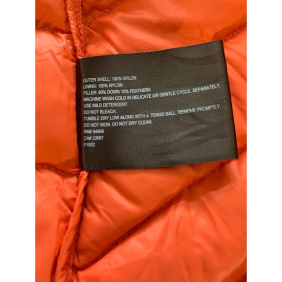 Bernardo Goose Down Puffer Vest Size M Gray Orange Zip Pockets Full Zip - Picture 8 of 10